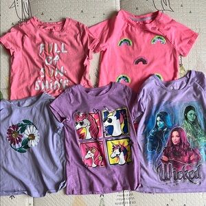 Cat & Jack,Children’s Place, Disney Girl’s Short Sleeve Shirts (Size: 7/8)